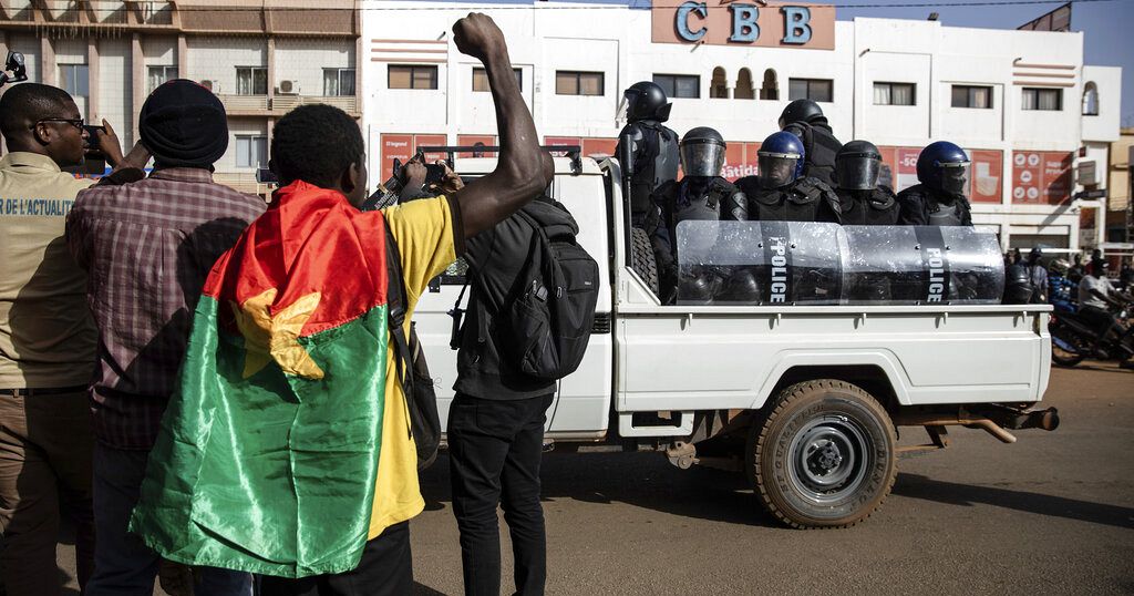 Police and demonstrators clash in Burkina Faso
