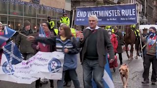 Manifestación en Glasgow contra  Boris Johnson