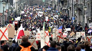 Manifestation contre les restrictions sanitaires à Bruxelles le 23 janvier 2022