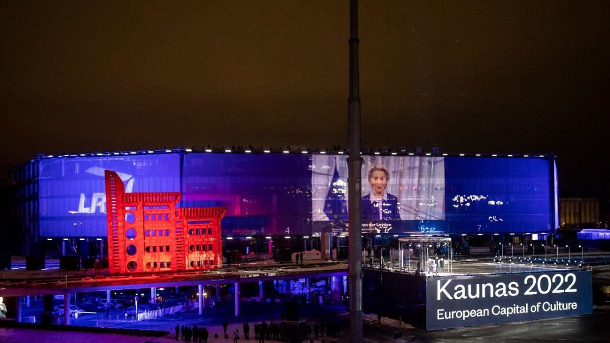 Grußworte der EU-Kommissionspräsidentin Ursula von der Leyen bei der Eröffnungsshow des Kulturhauptstadtjahres in Kaunas