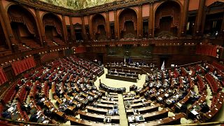 Archives : le Premier ministre italien Mario Draghi prononce un discours à la Chambre des députés à Rome (Italie), le 26/04/2021