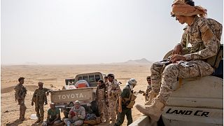 صورة لمقاتلين مدعومين من التحالف الذي تقوده السعودية