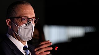 World Health Organization Director for Europe Hans Kluge speaks to media during a press conference at a vaccination center in Bucharest, Romania, on April 7, 2021.