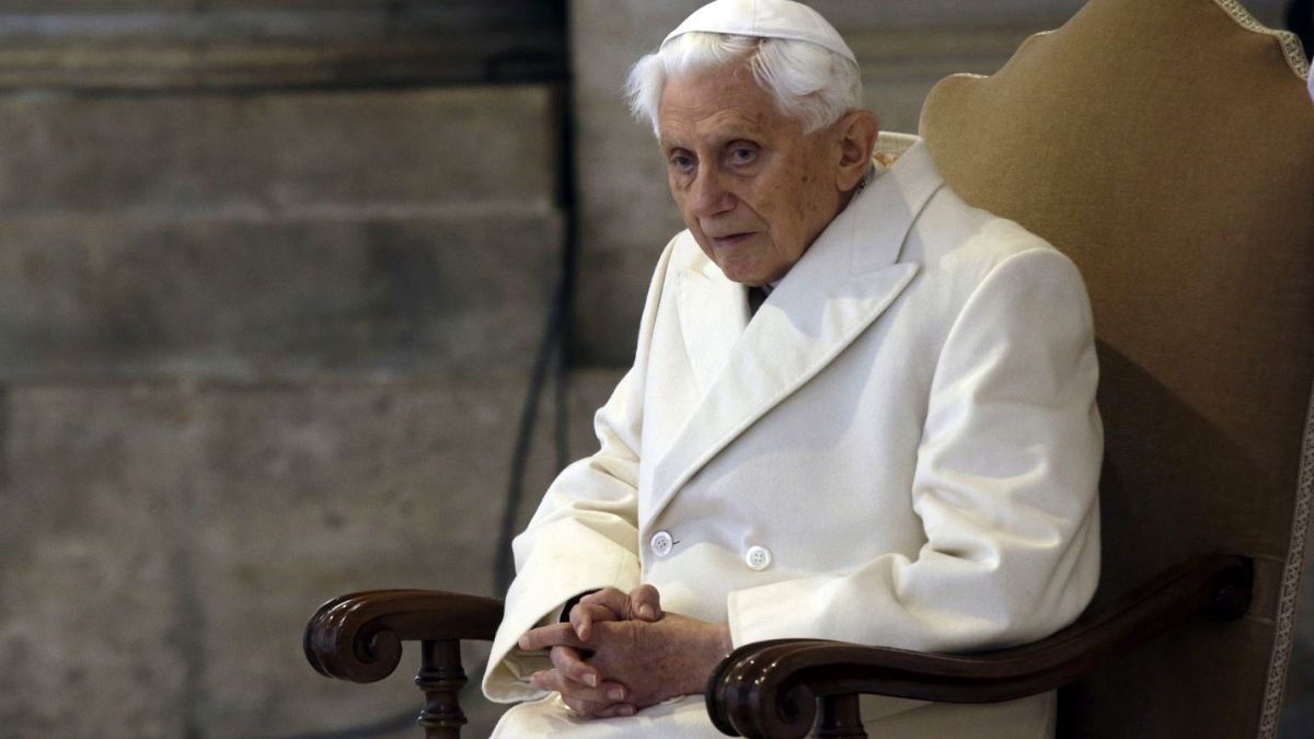 Benedict XVI is pictured in St. Peter's Basilica in December 2015.