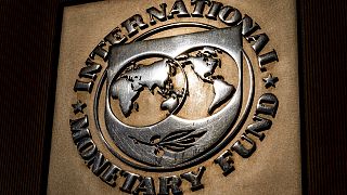 L'emblème du FMI visible sur le bâtiment de l'institution de Washington