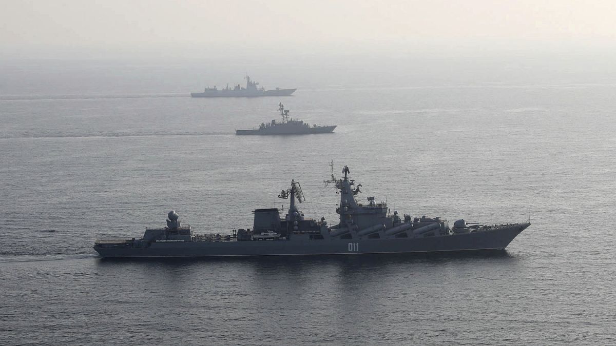 من مناورات سابقة نفذتها البحرية الصينية والروسية والإيرانية