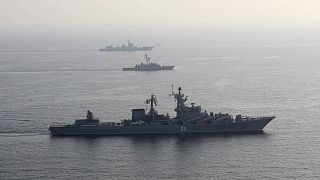 من مناورات سابقة نفذتها البحرية الصينية والروسية والإيرانية