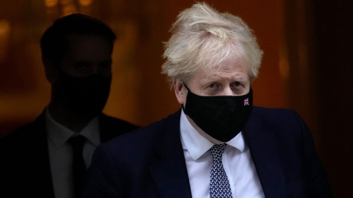 Britain's Prime Minister Boris Johnson leaves Downing Street in London, Jan. 25, 2022. 