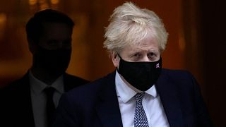 Britain's Prime Minister Boris Johnson leaves Downing Street in London, Jan. 25, 2022.