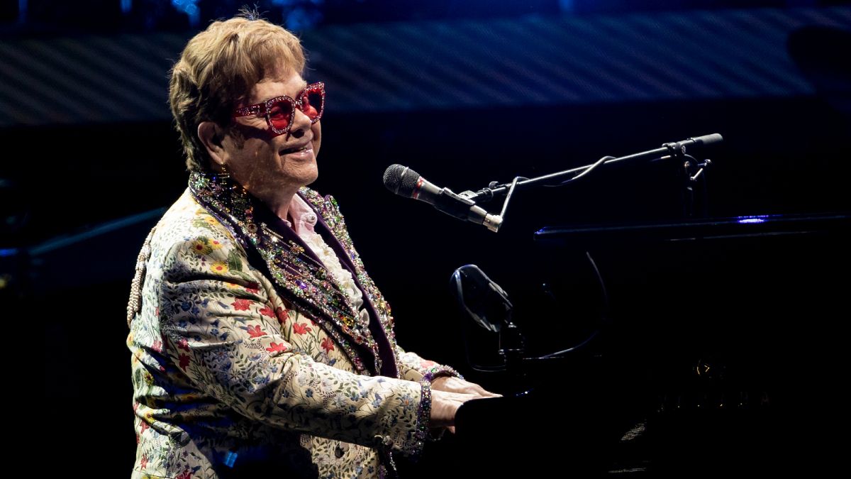 Elton John performs during his "Farewell Yellow Brick Road" tour on Wednesday, Jan. 19, 2022, in New Orleans. 