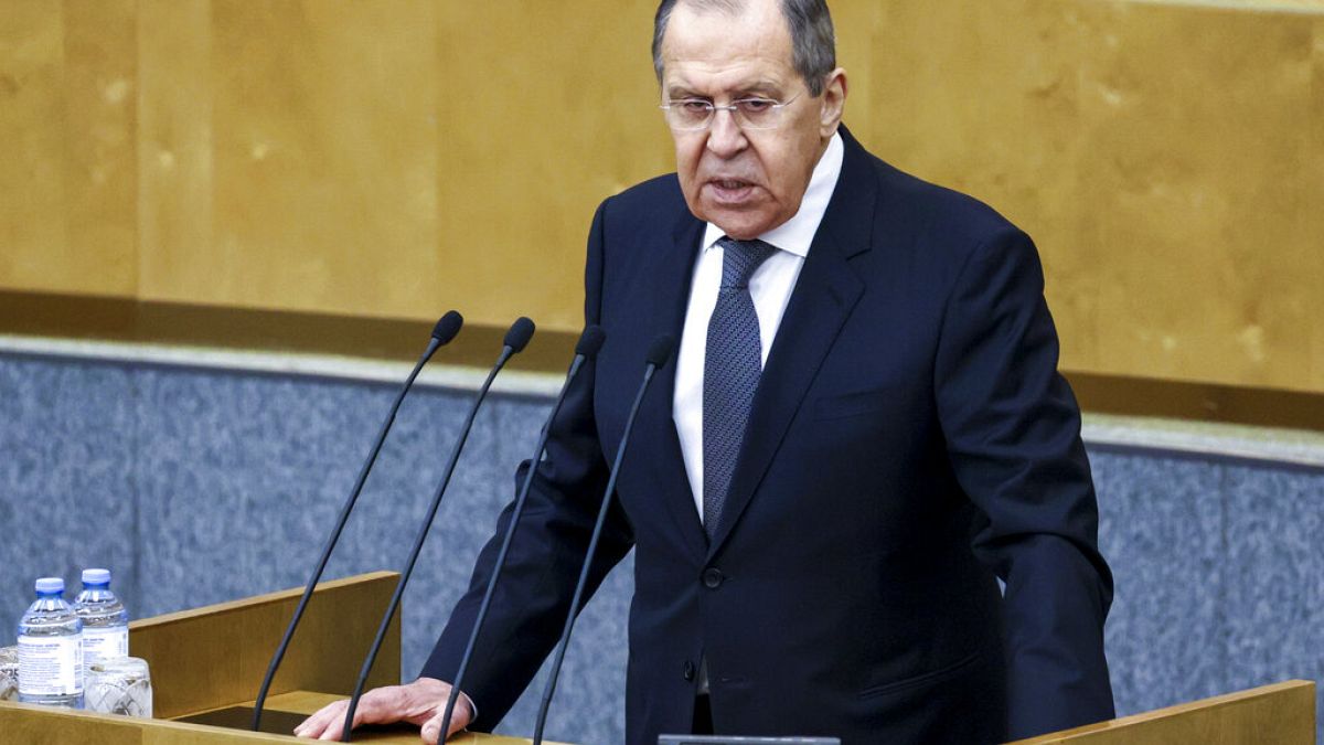 Serguéi Lavrov en su discurso ante la Duma