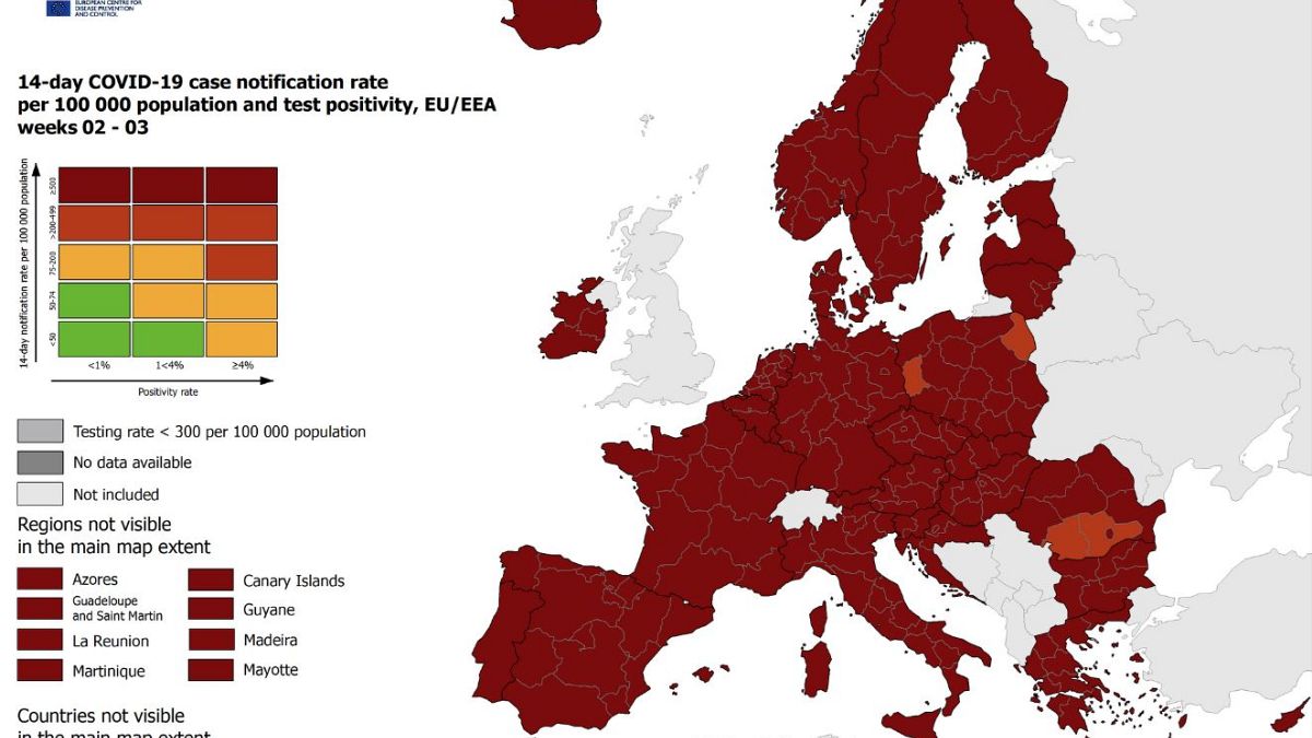 Ο επιδημιολογικός χάρτης της Ευρώπης