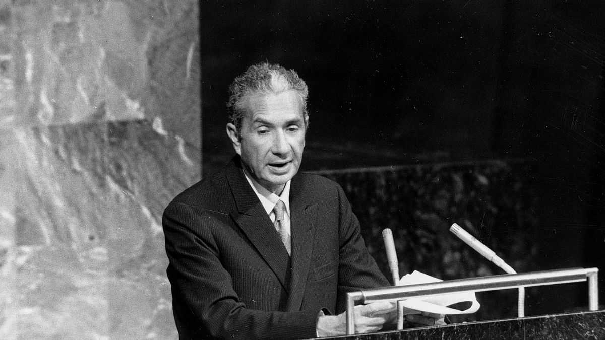 Aldo Moro pictured during the United Nations General Assembly in New York City in October 1973.