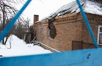 Shevchenko’s house after a mortar attack in July.