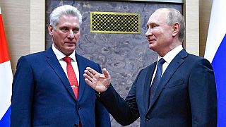 El presidente cubano, Miguel Díaz-Canel, y el ruso, Vladimir Putin en Moscú, Rusia 29/10/2019
