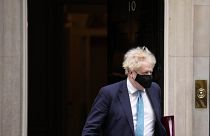 Boris Johnson leaves 10 Downing Street on Wednesday to attend the weekly Prime Ministers' Questions session.