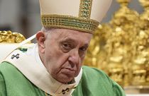 Ferenc pápa Isten igéje vasárnapján szentmisét mutat be a vatikáni Szent Péter-bazilikában 2022. január 23-án.