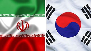 پرچم‌های ایران و کره جنوبی