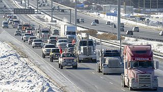 Kanada'da aşı karşıtı kamyoncular başkentte eylem yaptı