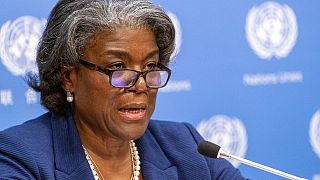L'ambassadrice des États-Unis auprès des Nations unies, Linda Thomas-Greenfield, lors d'une conférence de presse au siège de l'Onu, le 1er mars 2021. 