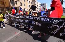 Los manifestantes centraron sus protestas en los venezolanos que llegan indocumentados