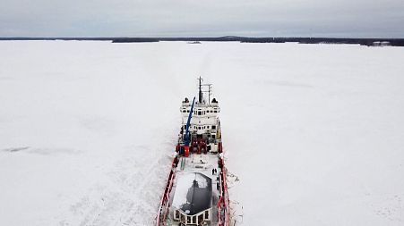 The Polar Explorer breaking the ice on the Baltic Sea