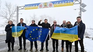 MEPs during a fact-finding mission to Ukraine