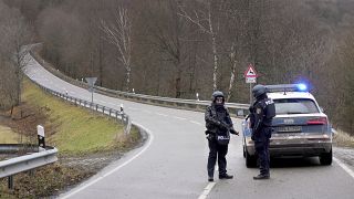 Polizeisperre bei Ulmet im Landkreis Kusel
