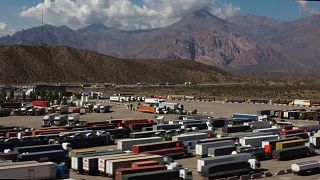 Camiones bloqueados en la frontera