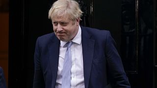 Britain's Prime Minister Boris Johnson leaves 10 Downing Street as he makes his way to the House of Commons, in London, Monday, Jan. 31, 2022