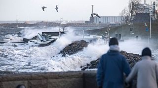 High water levels at the Oresund coast, Malmo, Sweden on Sunday.