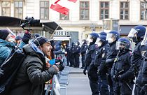 Une manifestation contre les restrictions sanitaires à Vienne en Autriche le 8 janvier 2022