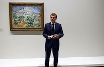 Macron visits a Cézanne painting; the discovery of an early work by the French master is a coup for the art world