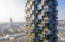 One of the residential towers at the Easyhome Huanggang Vertical Forest City Complex.