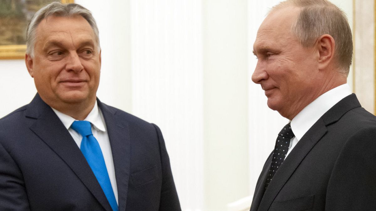 El primer ministro húngaro, Viktor Orbán, y el presidente ruso, Vladímir Putin, en Moscú