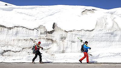 شاهد:  كريبيش وأوبرباخر يحققان الفوز للنمسا في مسابقة التزلج المسماة "إنغادين سنو" في سويسرا
