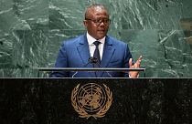 Guinea-Bissau' President Umaro Sissoco Embalo addresses the 76th Session of the U.N. General Assembly, Sept. 22, 2021.