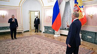 El presidente de Rusia Vladimir Putin recibe al primer ministro húngaro, Viktor Orbán, Moscú, rusia 1/2/2022