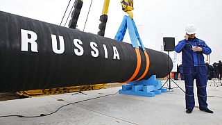Foto de archivo del incio de la construcción del gasoducto Nord Stream en la bahía de Portovaya, Rusia, en el año 2010.