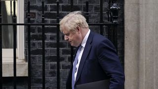 رئيس الوزراء البريطاني بوريس جونسون عند 10 داونينغ ستريت في لندن. 2022/01/31