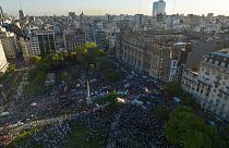 Protesta frente al Palacio de los Tribunales de Buenos Aires
