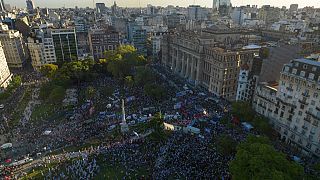 Protesta frente al Palacio de los Tribunales de Buenos Aires