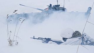 Orosz katonák hadgyakorlaton, Kemerovo térségében