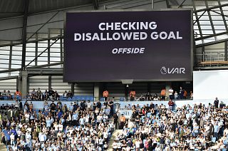 A goal is ruled out following a decision from the Video Assistant Referee