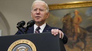 President Joe Biden speaks about a counterterrorism raid carried out by US special forces that killed top Islamic State leader, Feb. 3, 2022, White House in Washington.