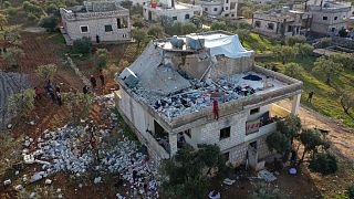 المنزل الذي قتل فيه أمير داعش إثر عملية للجيش الأمريكي في قرية أطمة بمحافظة إدلب السورية - 3 شباط 2022.