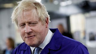 British Prime Minister Boris Johnson visits the technology centre at Hopwood Hall College, in Middleton, Greater Manchester, England, Feb. 3, 2022. 