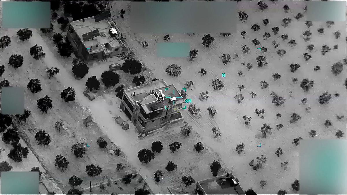 Képernyőkép az amerikai védelmi minisztérium videófelvételéből, mely a támadásról készült