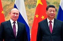Chinese President and Russian President in Beijing, Friday, Feb. 4, 2022