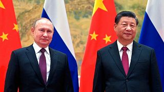 Chinese President and Russian President in Beijing, Friday, Feb. 4, 2022
